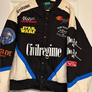 Civilregime Black and White Men's Bomber Jacket